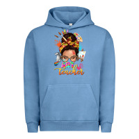 Pigment Pebble Blue art teacher messy bun Urban Hoodie - NancyCooperArtShop