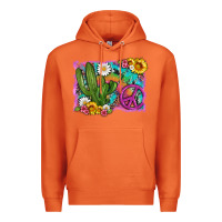 Carrot cactus peace sign flowers and tie dye Premium Hoodie - Artiststas