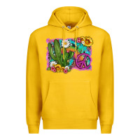 Lemon cactus peace sign flowers and tie dye Premium Hoodie - Artiststas