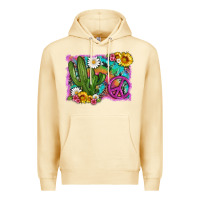 Pina Colada cactus peace sign flowers and tie dye Premium Hoodie - Artiststas