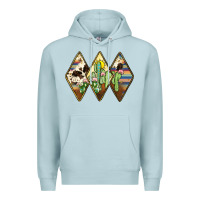 Blue Mist cactus serape cowhide Premium Hoodie - JahusDesignShop