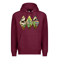 Burgundy cactus serape cowhide Premium Hoodie - JahusDesignShop