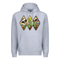 Heather Grey cactus serape cowhide Premium Hoodie - JahusDesignShop