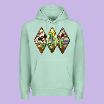 Cactus Serape Cowhide Premium Hoodie Designed By Jahusdesignshop