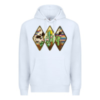 White cactus serape cowhide Premium Hoodie - JahusDesignShop