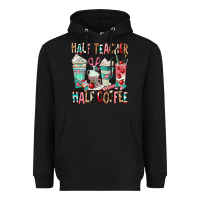 Black half teacher half coffee Heavyweight Hoodie - texasbilliewilder