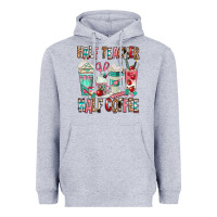 Heather Grey half teacher half coffee Heavyweight Hoodie - texasbilliewilder