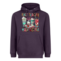 Plum half teacher half coffee Heavyweight Hoodie - texasbilliewilder