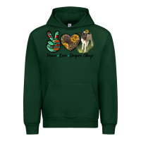 Forest Green Peace Love Dorper Sheep Urban Hoodie - LillyAllenDesigns