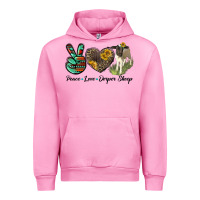 Fuchsia Pink Peace Love Dorper Sheep Urban Hoodie - LillyAllenDesigns