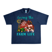 Navy western loving the farm life barn cow pig rooster tractor wind wheel Urban Heavy Tee - Artiststas