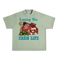 Oil Green western loving the farm life barn cow pig rooster tractor wind wheel Urban Heavy Tee - Artiststas
