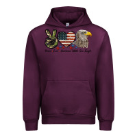 Mauve Wine Peace Love American White Sea Eagle Urban Hoodie - LillyAllenDesigns