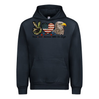Navy Peace Love American White Sea Eagle Urban Hoodie - LillyAllenDesigns