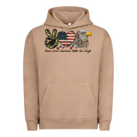 Pigment Burro Peace Love American White Sea Eagle Urban Hoodie - LillyAllenDesigns