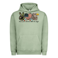 Pigment Oil Green Peace Love American White Sea Eagle Urban Hoodie - LillyAllenDesigns