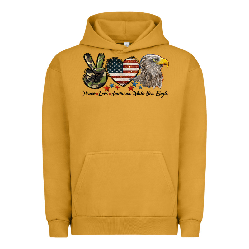 Peace Love American White Sea Eagle Urban Hoodie by LillyAllenDesigns | Teevron
