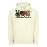 Pigment Pistachio Peace Love American White Sea Eagle Urban Hoodie - LillyAllenDesigns