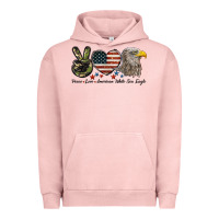 Pigment Salmon Peace Love American White Sea Eagle Urban Hoodie - LillyAllenDesigns