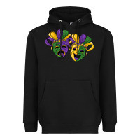Black mardi gras mask Heavyweight Hoodie - RanaPortraitStore