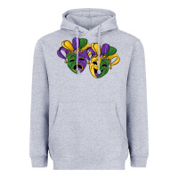 Heather Grey mardi gras mask Heavyweight Hoodie - RanaPortraitStore