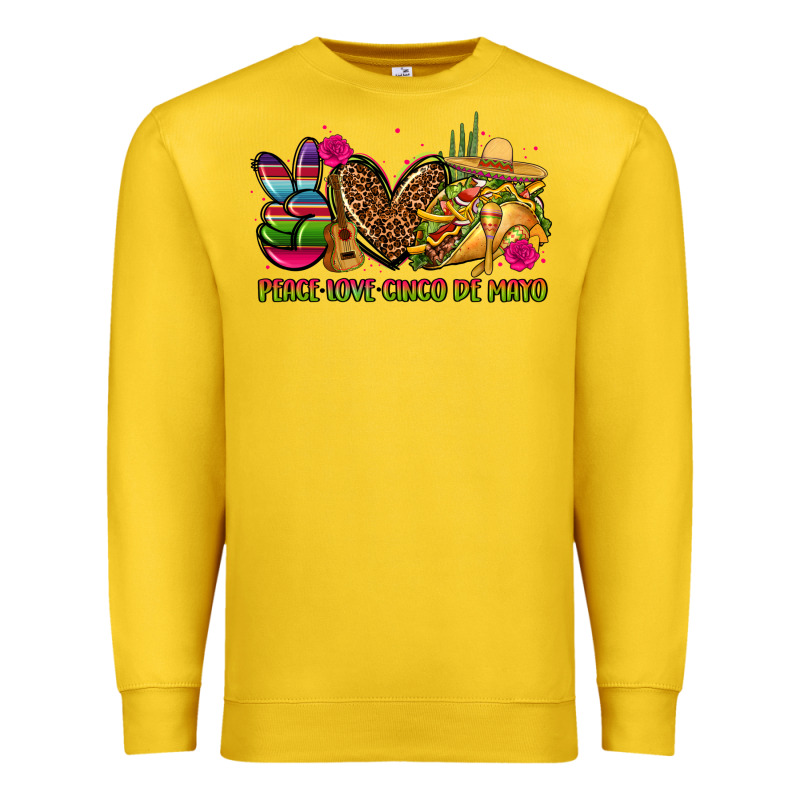 Peace Love Cinco De Mayo Premium Sweatshirt by CTS Tumbler Store | Teevron