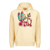 Pina Colada cactus peace sign flowers and butterflys Premium Hoodie - Artiststas