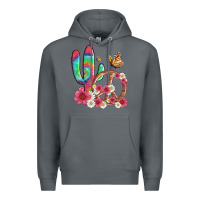 Rock cactus peace sign flowers and butterflys Premium Hoodie - Artiststas