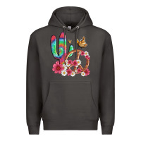 Smoke cactus peace sign flowers and butterflys Premium Hoodie - Artiststas
