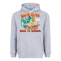 Heather Grey game over back to school Heavyweight Hoodie - texasbilliewilder