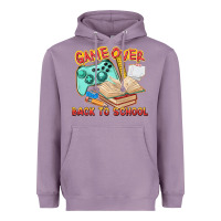 Lavender game over back to school Heavyweight Hoodie - texasbilliewilder