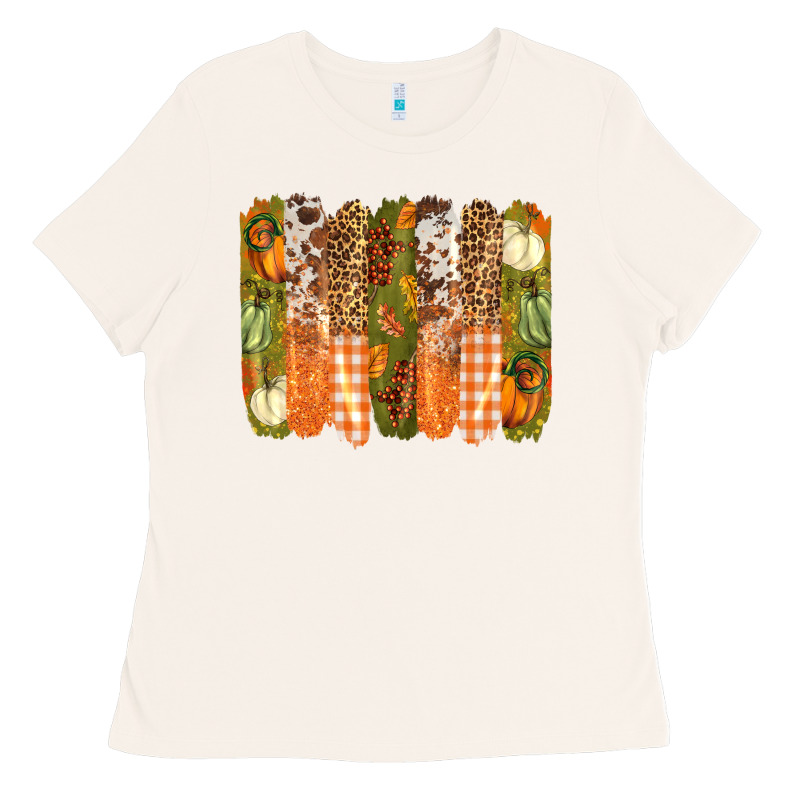Fall Brushstrokes Ladies Tee by BarkalooDesign | Teevron