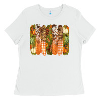 White fall brushstrokes Ladies Tee - BarkalooDesign