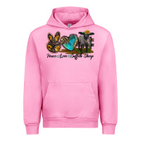 Fuchsia Pink Peace Love Suffolk Sheep Urban Hoodie - LillyAllenDesigns