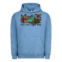Pigment Pebble Blue Peace Love Suffolk Sheep Urban Hoodie - LillyAllenDesigns