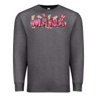 Charcoal Heather pink flowers mama Premium Sweatshirt - Zillion Design Studio