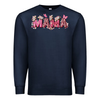 Navy pink flowers mama Premium Sweatshirt - Zillion Design Studio