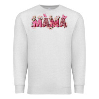 Oatmeal Heather pink flowers mama Premium Sweatshirt - Zillion Design Studio
