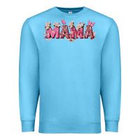 Ocean Blue pink flowers mama Premium Sweatshirt - Zillion Design Studio