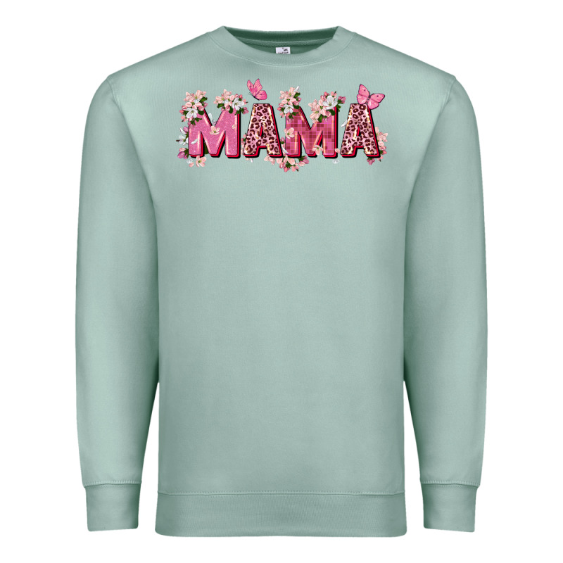 Pink Flowers Mama Premium Sweatshirt by Zillion Design Studio | Teevron