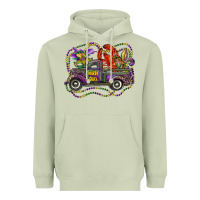 Matcha mardi gras truck with mask fleur de lis and crawfish Heavyweight Hoodie - RanaPortraitStore