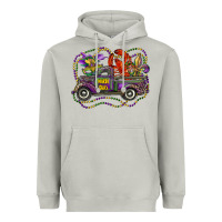 Moon Dust mardi gras truck with mask fleur de lis and crawfish Heavyweight Hoodie - RanaPortraitStore