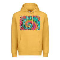 Mustard tie dye leopard cowhide glitter background Premium Hoodie - Artiststas
