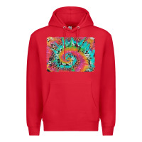 Red tie dye leopard cowhide glitter background Premium Hoodie - Artiststas