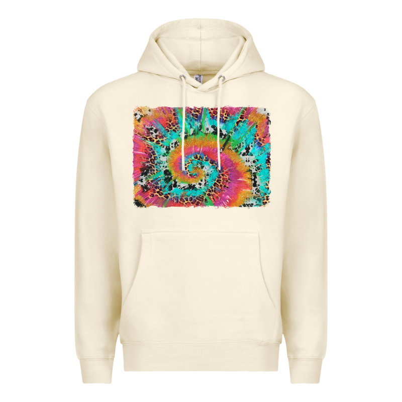 Tie Dye Leopard Cowhide Glitter Background Premium Hoodie by Artiststas | Teevron