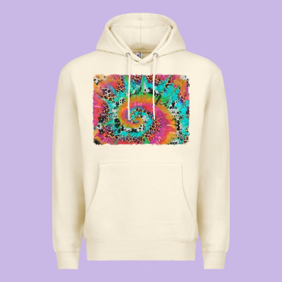 Tie Dye Leopard Cowhide Glitter Background Premium Hoodie Designed By Artiststas