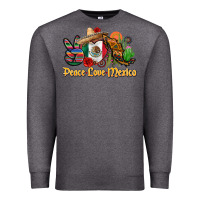 Charcoal Heather peace love mexico Premium Sweatshirt - CTS Tumbler Store