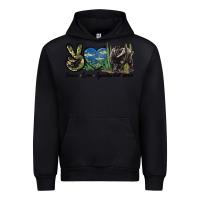 Black Peace Love Spectacled Bear Urban Hoodie - LillyAllenDesigns