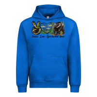 Cobalt Peace Love Spectacled Bear Urban Hoodie - LillyAllenDesigns