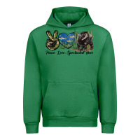 Emerald Peace Love Spectacled Bear Urban Hoodie - LillyAllenDesigns